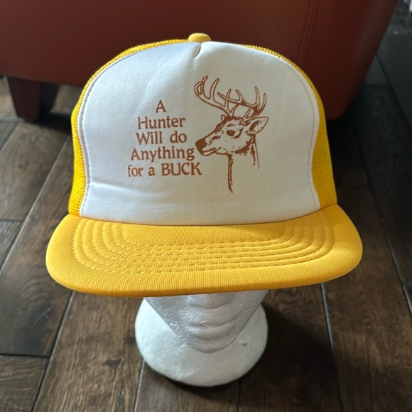 “A Hunter Will Do Anything for A Buck” Vintage Trucker Hat - Picture 1 of 3